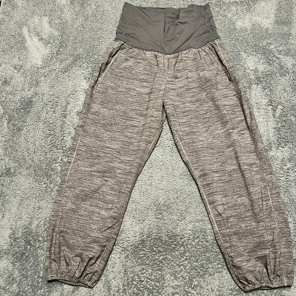 Lululemon Om Pants Womens 8 Fold Over Waist Gray Baggy - Picture 1 of 9